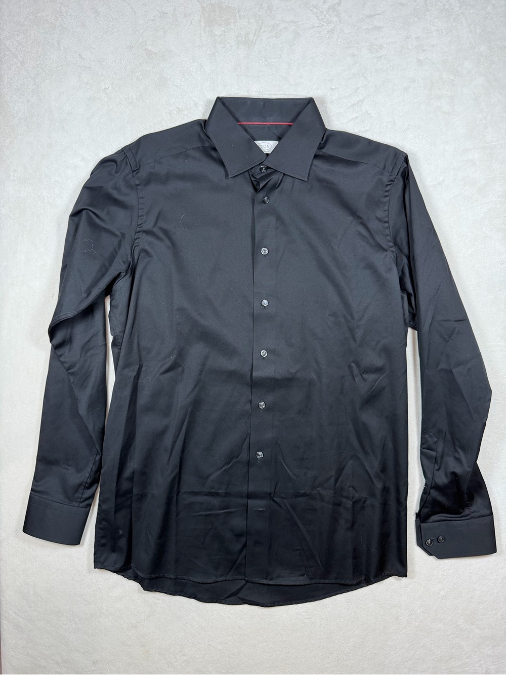 Men's ETON 16.5 42 Black Long-Sleeve Dress Shirt Black Tie Affair Formal EUC